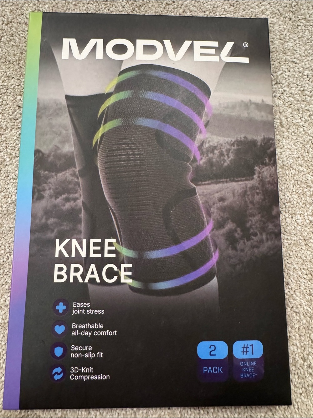 Modvel Compression Knee Brace for Women & Men - 2 Pack